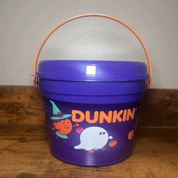 Dunkin Donuts Halloween Munchkins Bucket Pail Lid/Handle New Purple 2024 - Picture 4 of 6